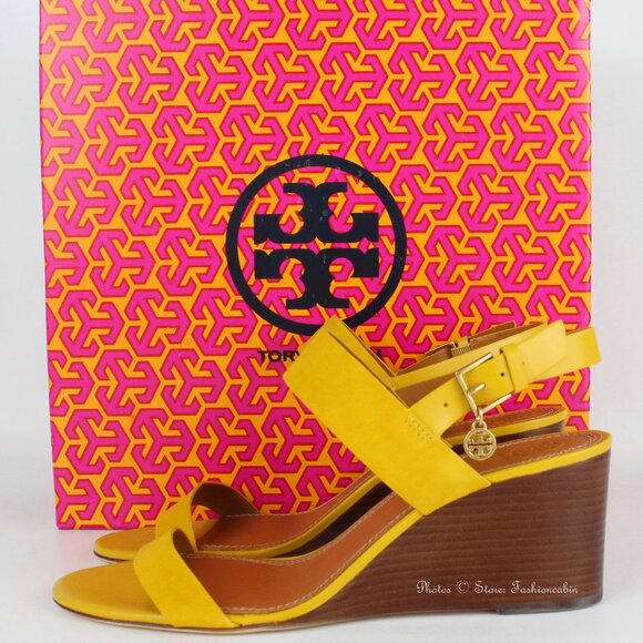 NEW Tory Burch Mini Benton Wedged Suede Sandals - Picture 1 of 16